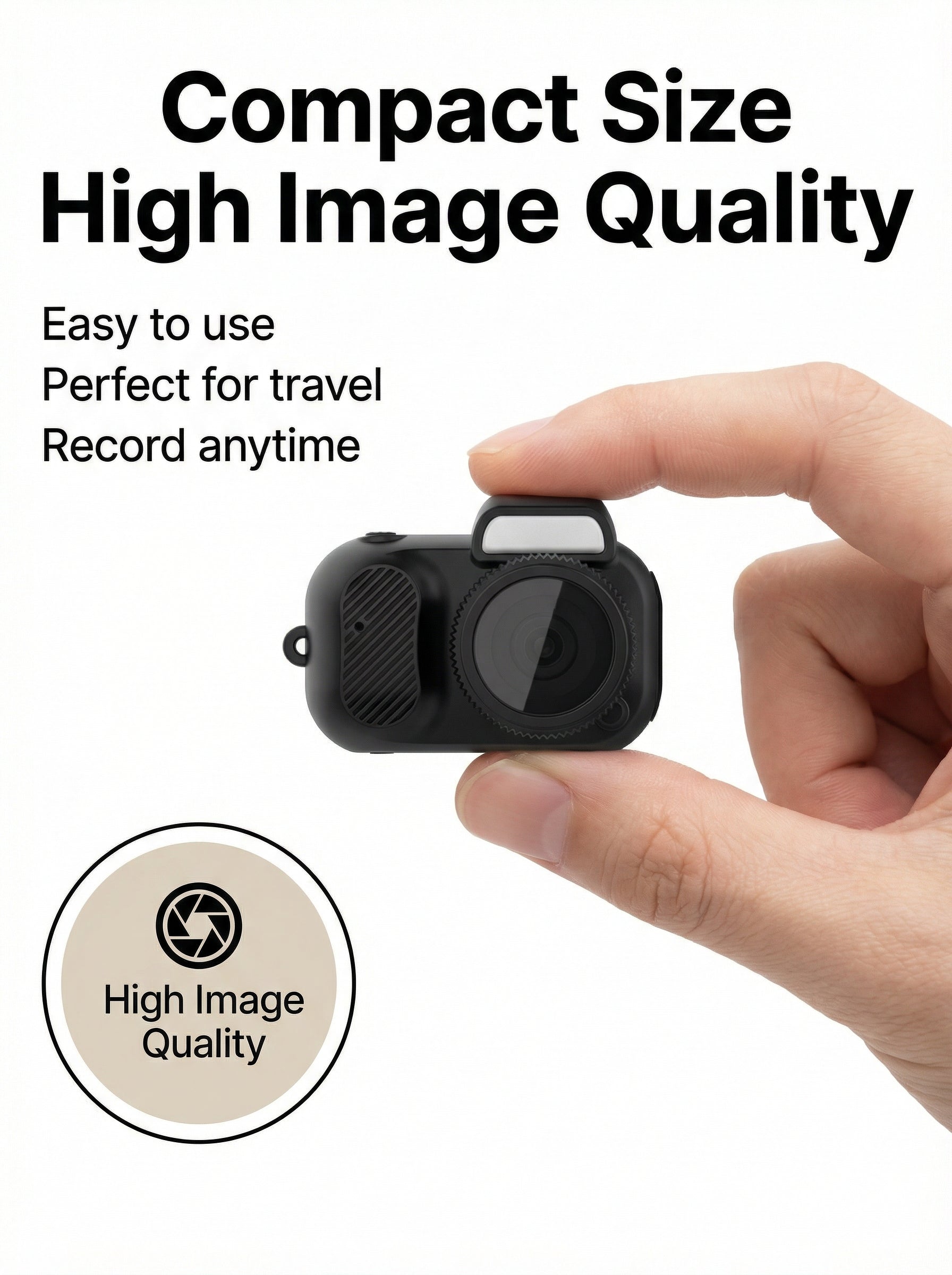 Mini Slr-Shaped 1080P Pocket DV Camera – Portable Body Cam, Action Camera with Display Screen, Loop Recording, & Filters